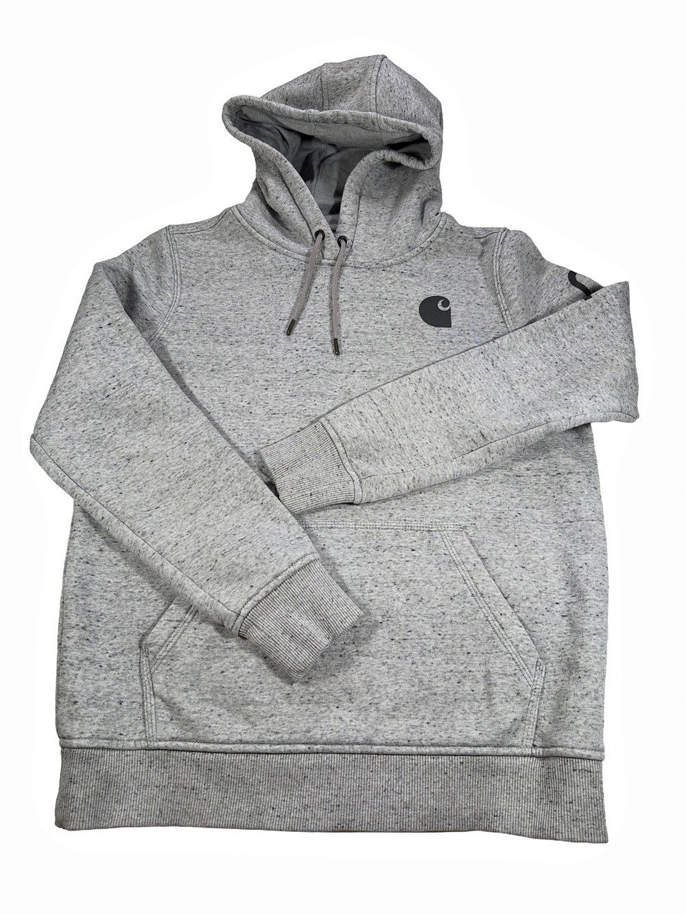 Carhartt Women’s M Gray Heather Relaxed Fit Logo Sleeve Hoodie Sweatshirt